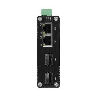 Switch industriale PoE a 2 porte su guida DIN BCS-ISP02G-2SFP