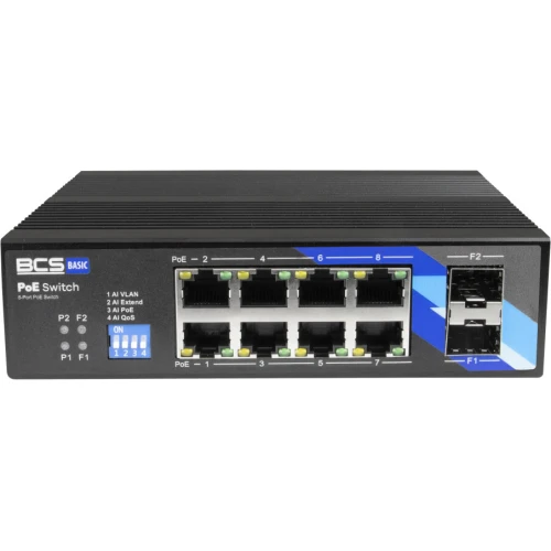 BCS-B-ISP08G-2SFP BCS switch PoE a 8 porte DIN rail