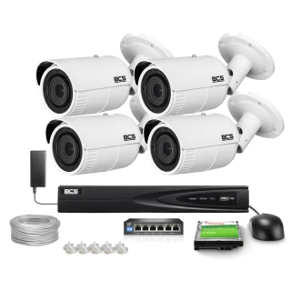 BCS View Kit di monitoraggio 4 telecamere BCS-V-TIP44VSR5 4 MPx IR 50m, Motozoom, Starlight