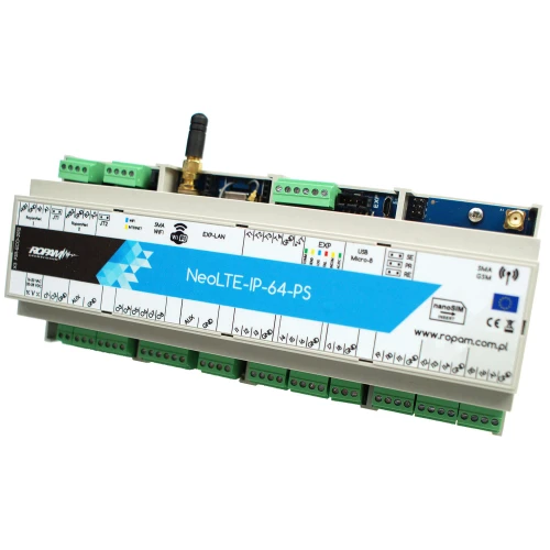 Centrale d'allarme Ropam NeoLTE-IP-64-PS-D12M LTE + WiFi custodia DIN