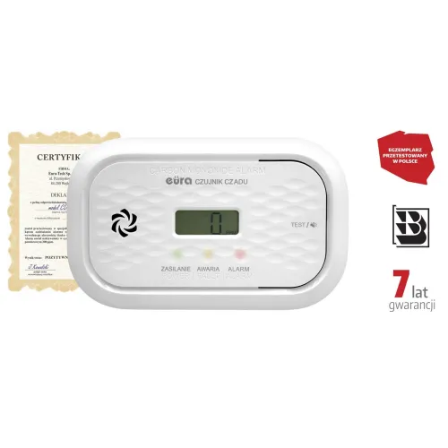 Czujnik czadu EURA CD-72A2v7300/B - certyfikat CNBOP-PiB