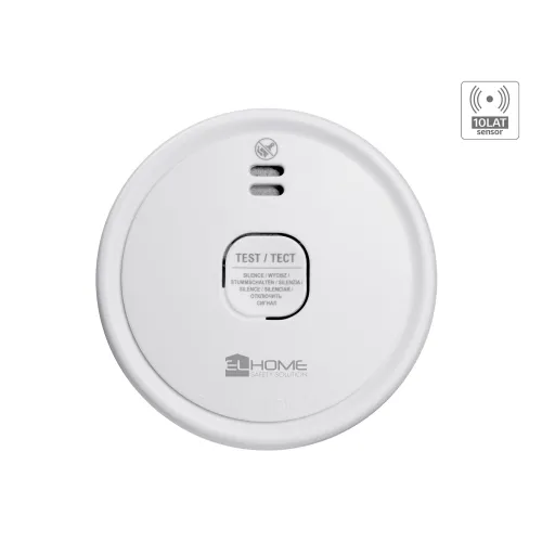 Czujnik dymu EL HOME SD-88A2 - bateryjny 9V DC, czujnik fotooptyczny, żywotność sensora 10 lat