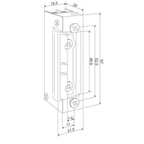 Elettroserratura ŁUCZNIK 1420RFT 12-24V AC/DC con interruttore