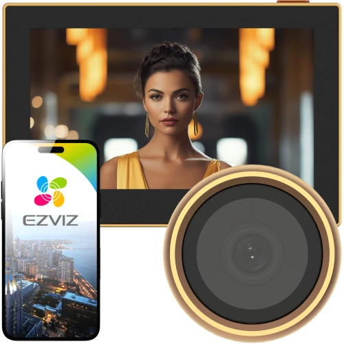 EZVIZ HP2 Gold Spioncino Intelligente con Schermo FHD, WiFi e Supporto per App Mobile