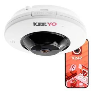 Camera FISHEYE IP wireless KEEYO LV-P-IP4M2FE 4Mpx IR 25m 180 gradi