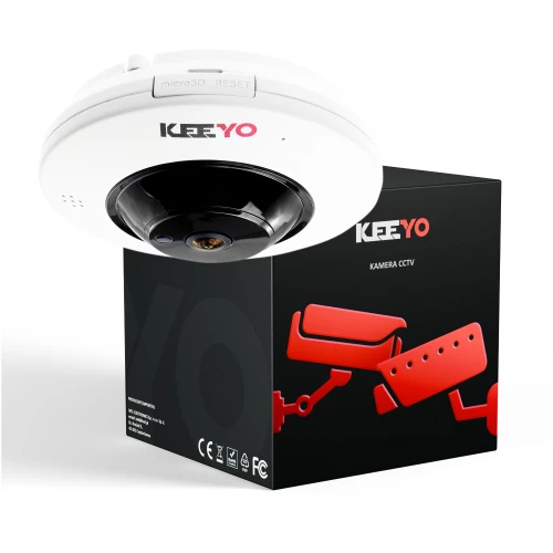 Camera FISHEYE IP wireless KEEYO LV-P-IP4M2FE 4Mpx IR 25m 180 gradi