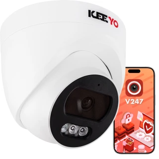 Telecamera dome IP 4Mpx IR 25m KEEYO LV-V-IP4M25DF-B Audio AI