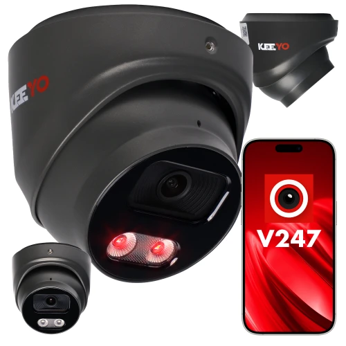 Telecamera dome IP 5Mpx IR 25m KEEYO LV-V-IP5M25DF-G-II AI Audio