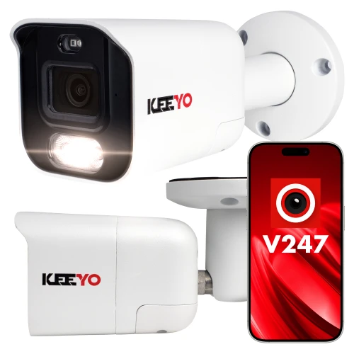 Telecamera bullet IP KEEYO LV-V-IP5M25TF-ADC 5Mpx, deterrenza attiva, illuminazione ibrida IR/LED