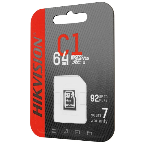 Carta di memoria microSD (SDHC) 64GB Hikvision HS-TF-C1(STD)/64G