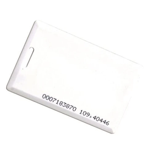 Carta RFID EMC-01 125kHz 1,8mm con numero (8H10D+W24A) bianca forata e laminata