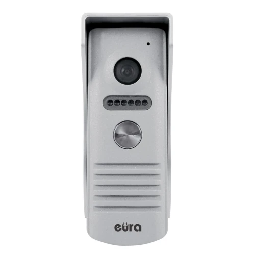 Cassetta esterna modulare per VIDEOCITOFONO EURA VDA-14A3 EURA CONNECT monofamiliare, grigio, luce bianca