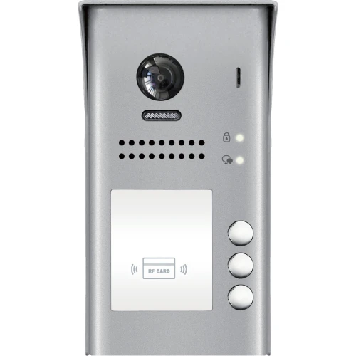 Cassetta esterna modulare del videocitofono EURA VDA-84A5 2EASY da parete per 3 utenti con funzione di carta di prossimità e vista fisheye