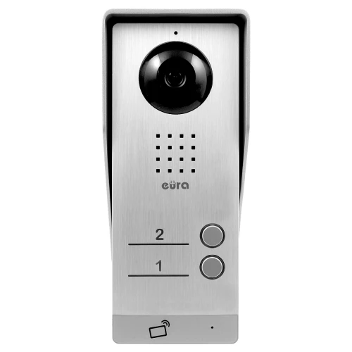 Cassetta esterna modulare del videocitofono EURA VDA-92A3 EURA CONNECT bifamiliare, lettore di prossimità