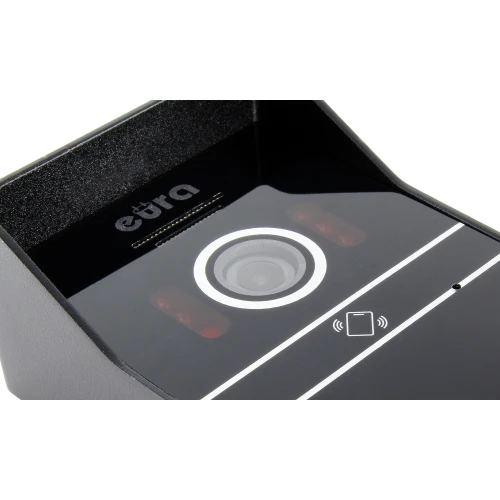 Cassetta esterna del videocitofono EURA VDA-63C5 - per tre famiglie, nera, telecamera 1080p., lettore RFID