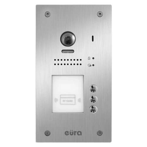 Cassetta esterna citofono EURA VDA-91A5 "2EASY" per 3 appartamenti, da incasso, con funzione di carta di prossimità