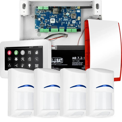Sistema di allarme NeoGSM-IP, Bianco, 4x sensore, Notifica GSM, Wifi