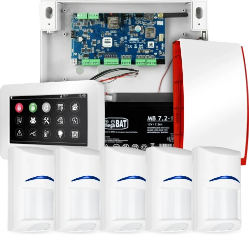 Sistema di allarme NeoGSM-IP, Bianco, 5x sensore, Notifica GSM, Wifi