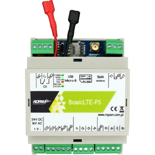 Modulo di comunicazione LTE 2G/4G, 17-20V/AC, 20-30V/DC BasicLTE-PS-D4M Ropam