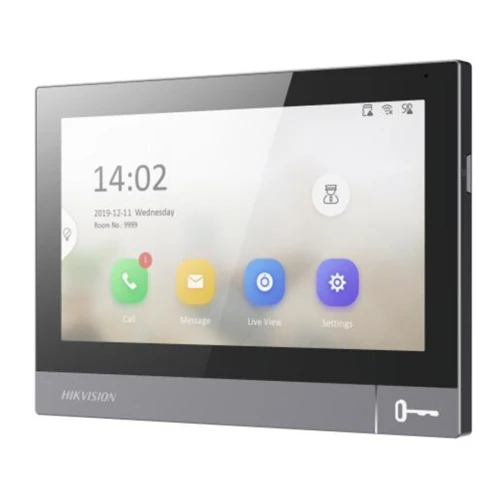 Monitor per Videocitofono Hikvision DS-KH8381-WTE1, schermo touch, LCD IPS, WiFi, PoE, slot SD