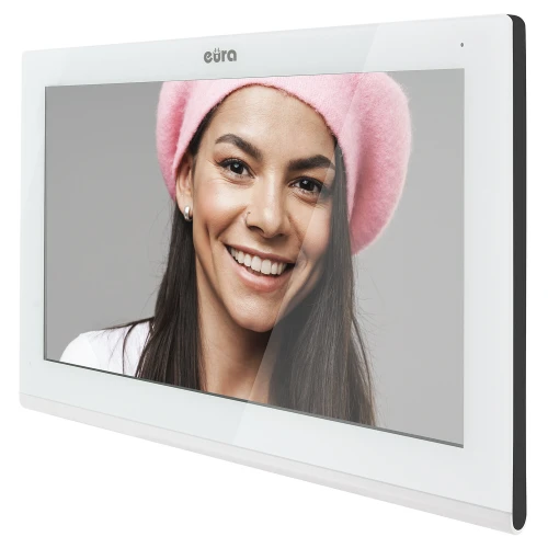 Monitor EURA VDA-09C5 - bianco, touch, LCD 7'', FHD, memoria immagini, SD 128GB, espansione fino a 6 monitor