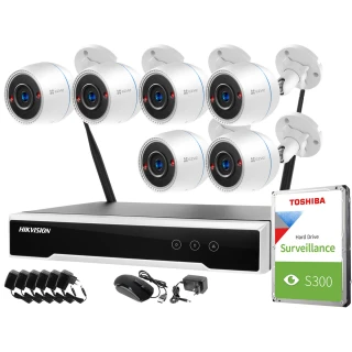 Monitoraggio set wireless Hikvision Ezviz 6 telecamere C3T WiFi Full HD 1080p 1TB