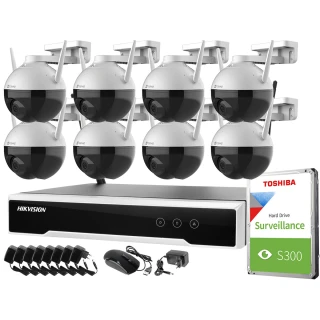 Monitoraggio set wireless Hikvision Ezviz 8 telecamere C8T WiFi FullHD 1TB