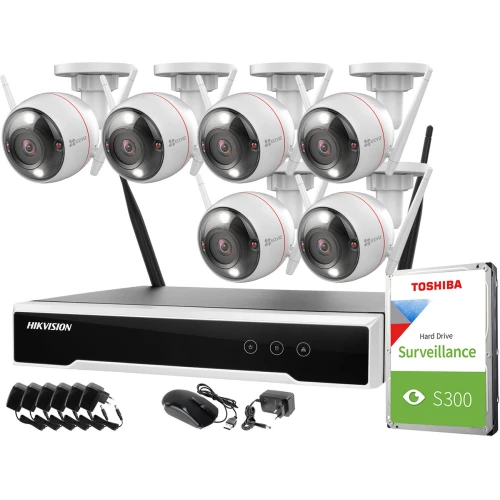 Monitoraggio set wireless Hikvision Ezviz 6 telecamere C3T Pro WiFi 4MPx 1TB