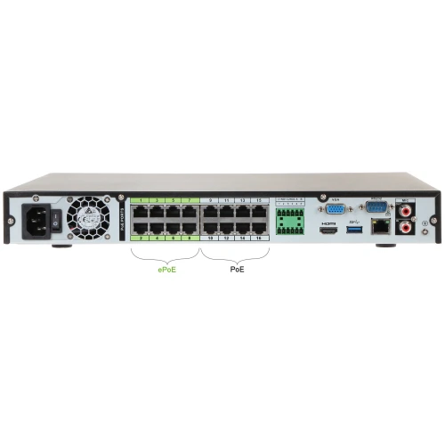 Registratore IP NVR5216-16P-4KS2E 16 canali + switch POE a 16 porte DAHUA