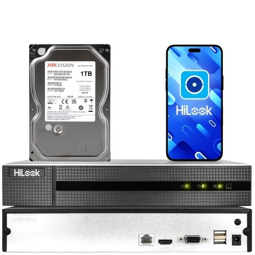 Registratore IP HiLook by Hikvision NVR-4CH-4MP con disco da 1TB