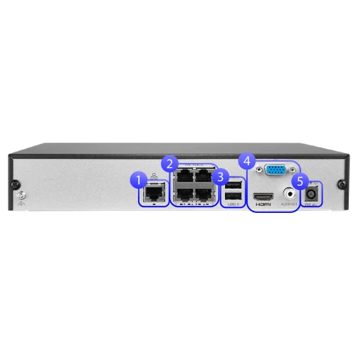 Registratore di rete a 4 canali BCS-B-NVR0401-4P(2.0) fino a 8MPx con switch POE integrato