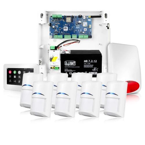 Sistema di allarme NeoGSM-IP, Bianco, 8x sensore, Notifica GSM, Wifi