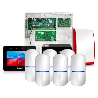 Kit di allarme Satel Integra 32 INT-TSG2-B 6x Sensore Slim-Pir Notifica GSM