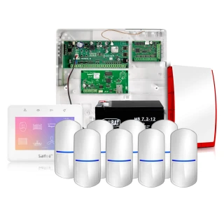 Kit di allarme Satel Integra 32 INT-TSG2-W 8x Sensore Slim-Pir Notifica GSM