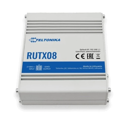 Teltonika RUTX08 | Router industriale | 1x WAN, 3x LAN 1000 Mb/s, VPN