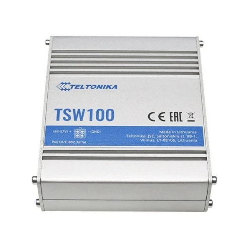 Teltonika TSW100 | Switch PoE | 5x RJ45 1000Mb/s, 4x PoE, 60W