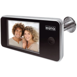 Video-citofono per porte EURA VDP-01C1 ERIS ARGENTO 3,2'' LCD
