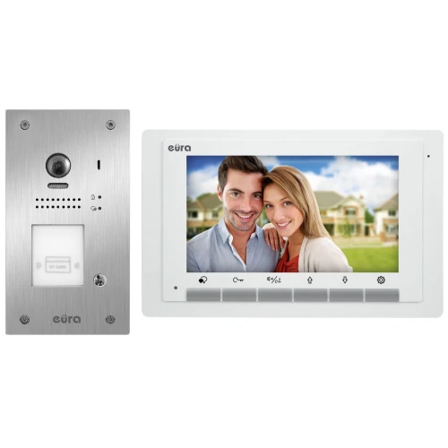 Citofono video EURA VDP-61A5/P WHITE 2EASY - monofamiliare, LCD 7'', bianco, RFID, da incasso