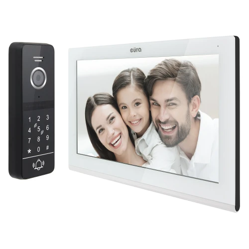 Videocitofono EURA VDP-97C5 - bianco, touch, LCD 7'', AHD, WiFi, memoria immagini, SD 128GB