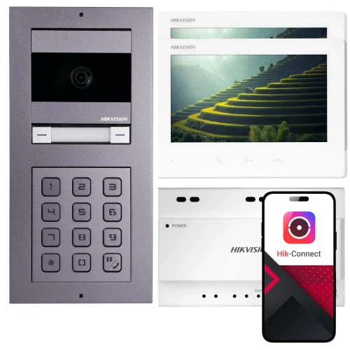 Videocitofono Hikvision DS-KIS704EY-ACW2 per 2 famiglie, 2 monitor