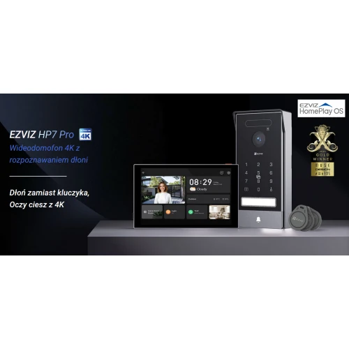 Videocitofono WiFi EZVIZ HP7 PRO 4K, Riconoscimento facciale, Apertura remota, Rilevamento movimento
