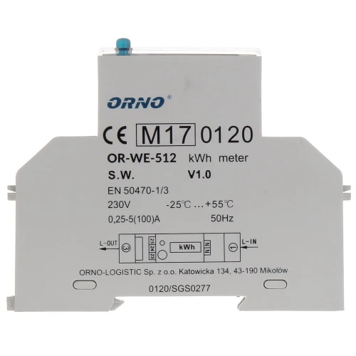 Contatore di energia elettrica OR-WE-512 monofase ORNO