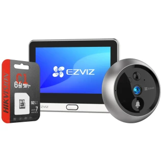 Spioncino elettronico per porte EZVIZ CS-DP2, Schermo touch, Carta 64GB