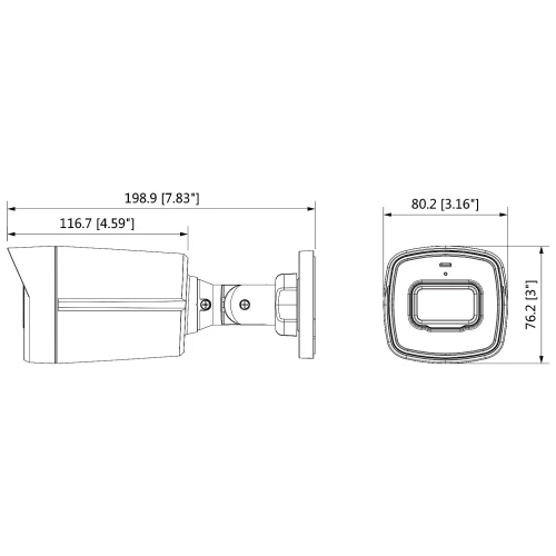 Camera tubolare HAC-HFW1500TL-A-0360B-S2 Dahua, 4in1, 5 Mpx, microfono, bianca,