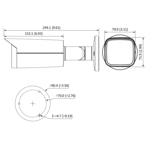 Camera tubolare HAC-HFW2501TU-Z-A-27135-S2 DAHUA, 4in1, 5Mpx, microfono, bianca, motozoom