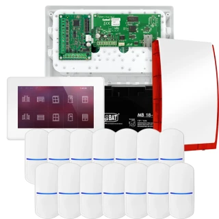 Kit di allarme SATEL INTEGRA 32, 14x sensore, segnalatore, manipolatore bianco INT-TSH2-W