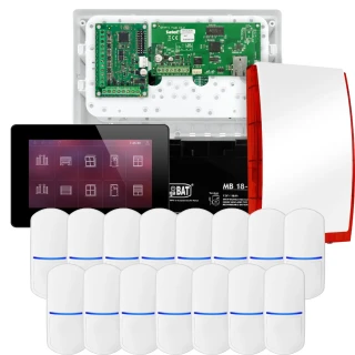 Kit di allarme SATEL INTEGRA 32, 15x sensore PET, sirena, manipolatore nero INT-TSH2-B