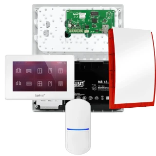 Kit di allarme SATEL INTEGRA 32, 1x sensore PET, sirena, tastiera bianca INT-TSH2-W