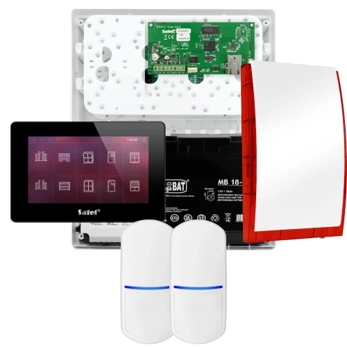 Kit d'allarme SATEL INTEGRA 32, 2x sensore PET, sirena, tastiera nera INT-TSH2-B