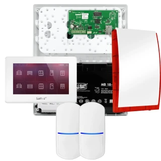 Set di allarme SATEL INTEGRA 32, 2x sensore PET, sirena, tastiera bianca INT-TSH2-W